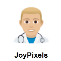 Man Health Worker: Medium-Light Skin Tone on JoyPixels