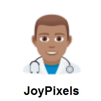 Man Health Worker: Medium Skin Tone on JoyPixels