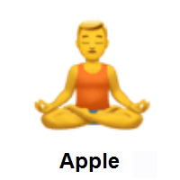 Man in Lotus Position on Apple iOS