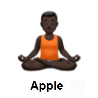 Man in Lotus Position: Dark Skin Tone on Apple iOS