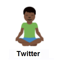Man in Lotus Position: Dark Skin Tone on Twitter Twemoji