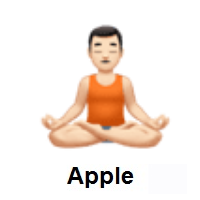 Man in Lotus Position: Light Skin Tone on Apple iOS