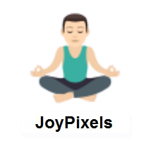 Man in Lotus Position: Light Skin Tone on JoyPixels