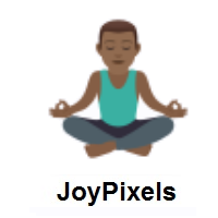 Man in Lotus Position: Medium-Dark Skin Tone on JoyPixels