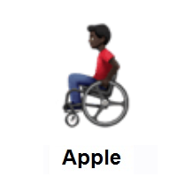 Man In Manual Wheelchair: Dark Skin Tone on Apple iOS