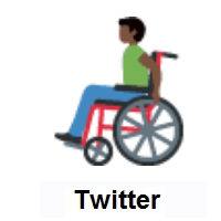Man In Manual Wheelchair: Dark Skin Tone on Twitter Twemoji