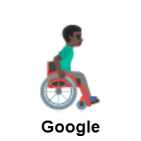 Man in Manual Wheelchair Facing Right: Dark Skin Tone on Google Android