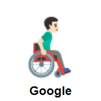 Man in Manual Wheelchair Facing Right: Light Skin Tone on Google Android