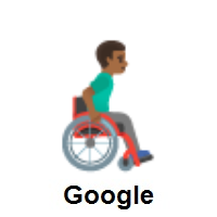 Man in Manual Wheelchair Facing Right: Medium-Dark Skin Tone on Google Android