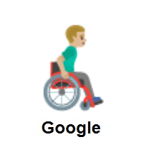 Man in Manual Wheelchair Facing Right: Medium-Light Skin Tone on Google Android