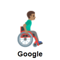 Man in Manual Wheelchair Facing Right: Medium Skin Tone on Google Android