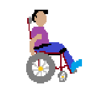 Man in Manual Wheelchair Facing Right: Medium Skin Tone