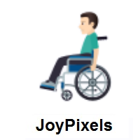 Man In Manual Wheelchair: Light Skin Tone on JoyPixels