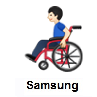 Man In Manual Wheelchair: Light Skin Tone on Samsung