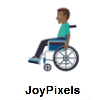 Man In Manual Wheelchair: Medium-Dark Skin Tone on JoyPixels