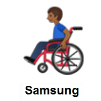 Man In Manual Wheelchair: Medium-Dark Skin Tone on Samsung