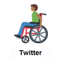 Man In Manual Wheelchair: Medium-Dark Skin Tone on Twitter Twemoji
