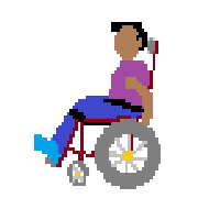 Man In Manual Wheelchair: Medium-Dark Skin Tone