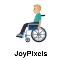 Man In Manual Wheelchair: Medium-Light Skin Tone on JoyPixels