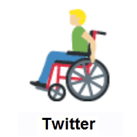 Man In Manual Wheelchair: Medium-Light Skin Tone on Twitter Twemoji