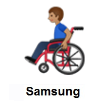 Man In Manual Wheelchair: Medium Skin Tone on Samsung
