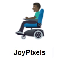 Man In Motorized Wheelchair: Dark Skin Tone on JoyPixels