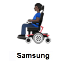 Man In Motorized Wheelchair: Dark Skin Tone on Samsung