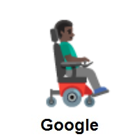 Man in Motorized Wheelchair Facing Right: Dark Skin Tone on Google Android