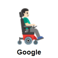 Man in Motorized Wheelchair Facing Right: Light Skin Tone on Google Android