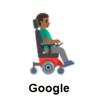 Man in Motorized Wheelchair Facing Right: Medium-Dark Skin Tone on Google Android