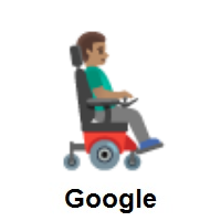 Man in Motorized Wheelchair Facing Right: Medium Skin Tone on Google Android