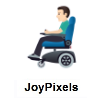 Man In Motorized Wheelchair: Light Skin Tone on JoyPixels
