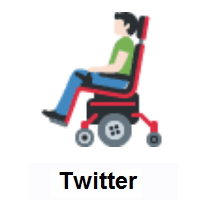 Man In Motorized Wheelchair: Light Skin Tone on Twitter Twemoji