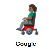 Man In Motorized Wheelchair: Medium-Dark Skin Tone on Google Android