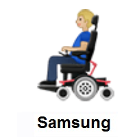 Man In Motorized Wheelchair: Medium-Light Skin Tone on Samsung