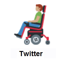 Man In Motorized Wheelchair: Medium Skin Tone on Twitter Twemoji