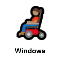Man In Motorized Wheelchair: Medium Skin Tone on Microsoft Windows