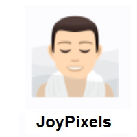 Man in Steamy Room: Light Skin Tone on JoyPixels