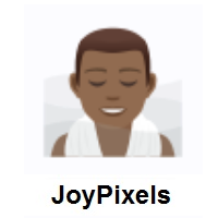 Man in Steamy Room: Medium-Dark Skin Tone on JoyPixels