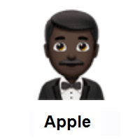 Man in Tuxedo: Dark Skin Tone on Apple iOS