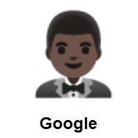 Man in Tuxedo: Dark Skin Tone on Google Android
