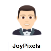 Man in Tuxedo: Light Skin Tone on JoyPixels