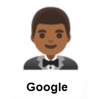 Man in Tuxedo: Medium-Dark Skin Tone on Google Android