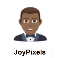 Man in Tuxedo: Medium-Dark Skin Tone on JoyPixels