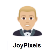Man in Tuxedo: Medium-Light Skin Tone on JoyPixels