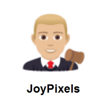Man Judge: Medium-Light Skin Tone on JoyPixels