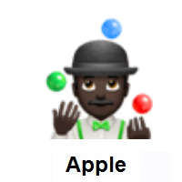 Man Juggling: Dark Skin Tone on Apple iOS