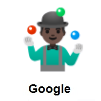 Man Juggling: Dark Skin Tone on Google Android