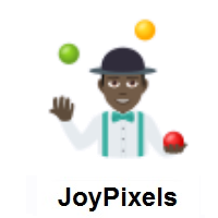 Man Juggling: Dark Skin Tone on JoyPixels