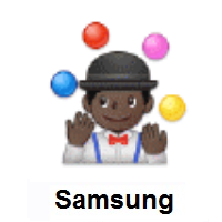 Man Juggling: Dark Skin Tone on Samsung